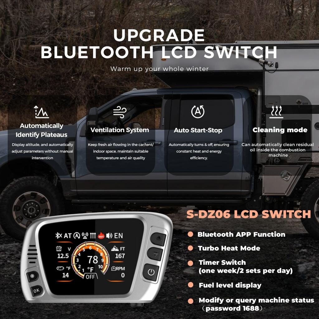 8KW 12V/220V Portable Diesel Air Heater W/ Self-Cleaning & Bluetooth APP, High Altitude Mode Car Diesel Heater for RV Truck Van