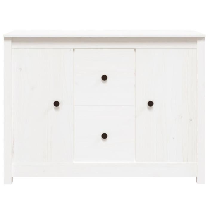 814565 vidaXL White Buffet 100x35x74 Cm Solid Pine Wood