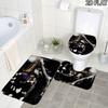 Messi 3pcs Pattern Flannel Nonslip Absorbent Washable Decorative Bathroom Home Toilet Seat Cover Mat Set