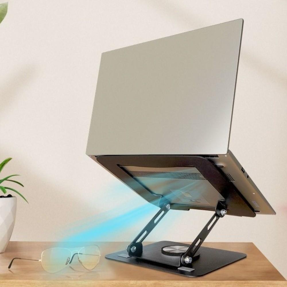 360 Rotating Base Notebook Computer Stand Foldable Lifter Tablet Holder Heat Dissipation Adjustable Computer Riser for Desk
