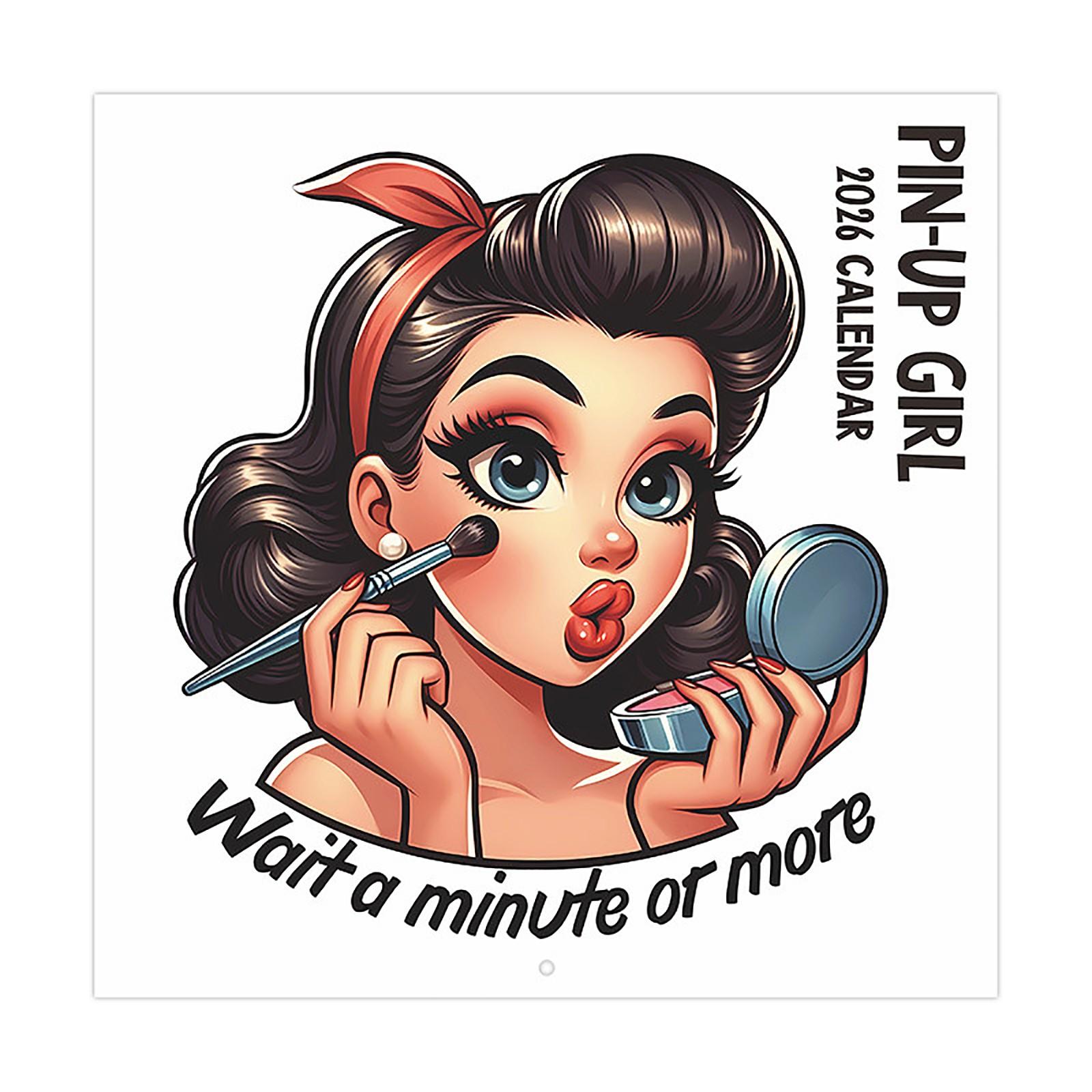 

Винтажный настенный календарь с девушкой пин-ап – Ретро американский стиль, ежемесячный подвесной художественный календарь для украшения дома One Size