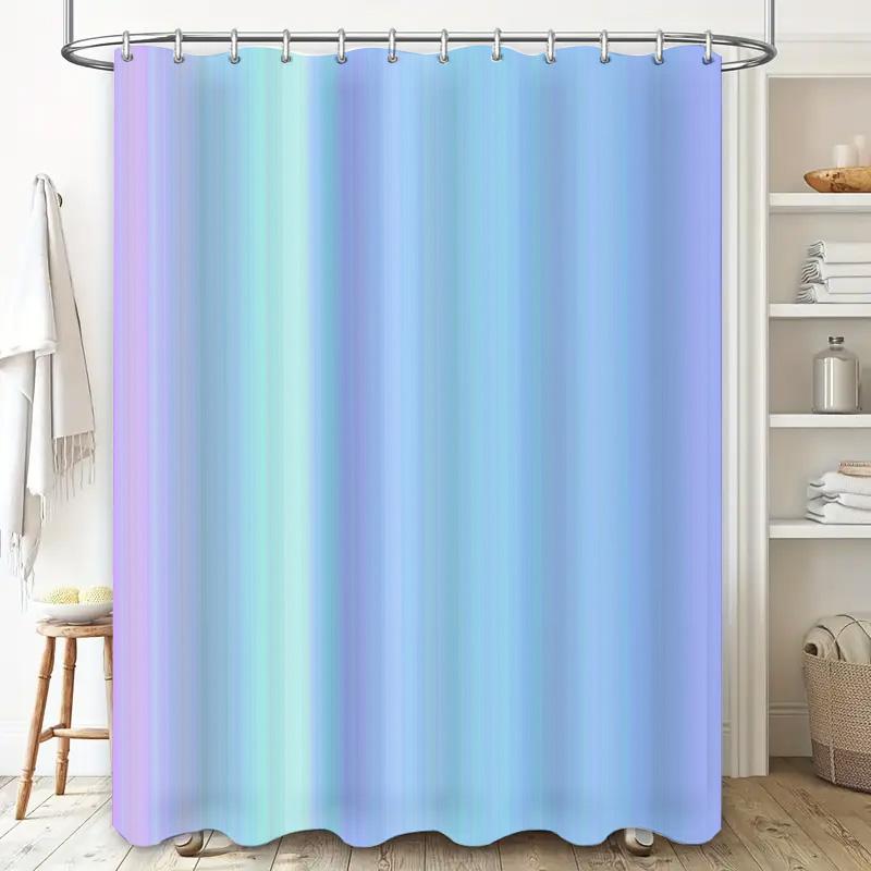 Modern Bath Shower Curtain with Horse Print for Bathroom Decoration White Polyester Fabric Hanging Rings Included (180cm X 240cm