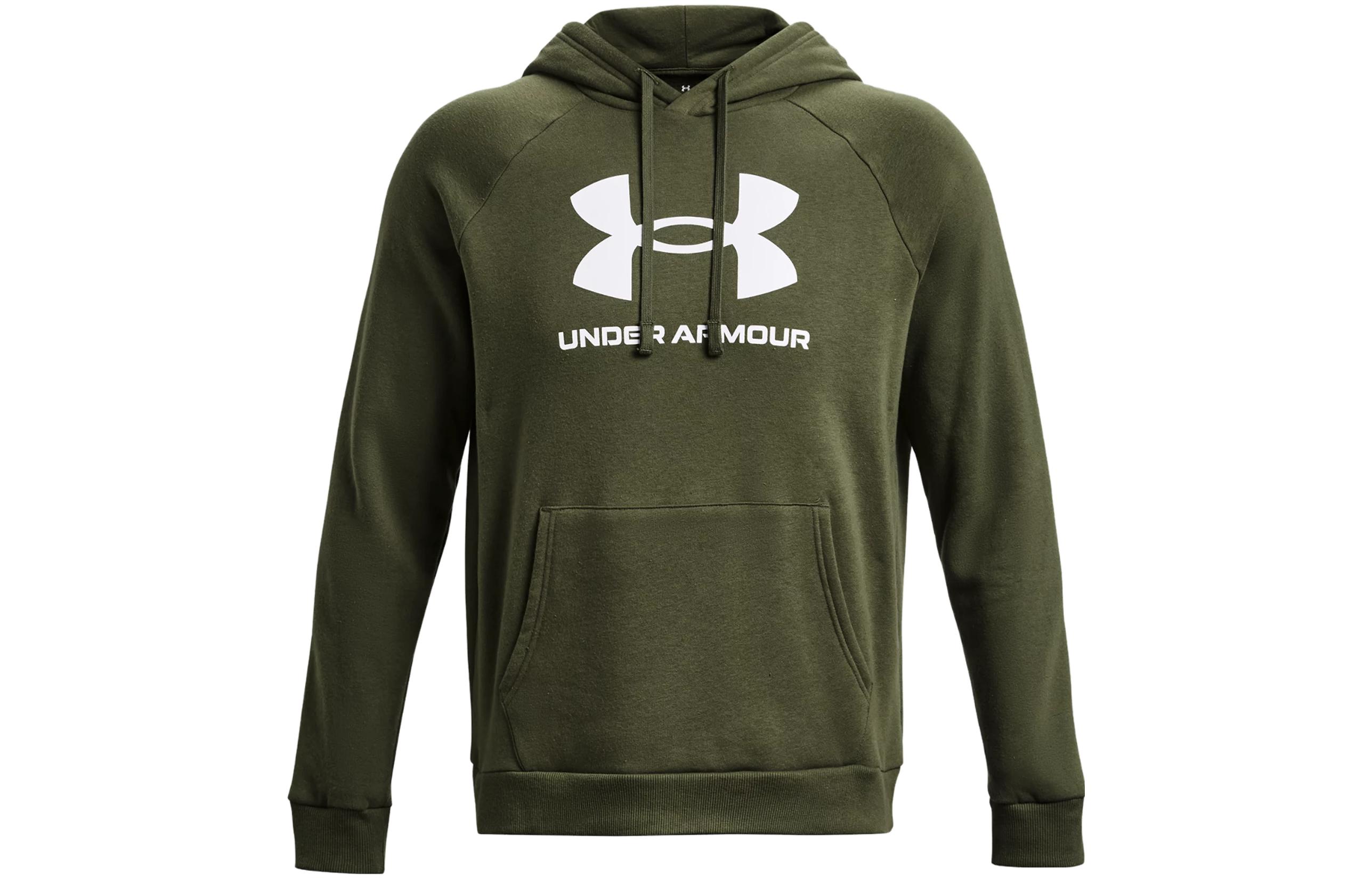 Under Armour Rival Fleece Sweatshirts Men s Green Hooded Moderate Regular 1379758-390 L