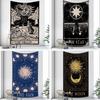 Tarot Cards Sun Moon Star Tapestry Retro Celestial Mysterious Astrology Wall Hanging Bedroom Dormitory Decoration