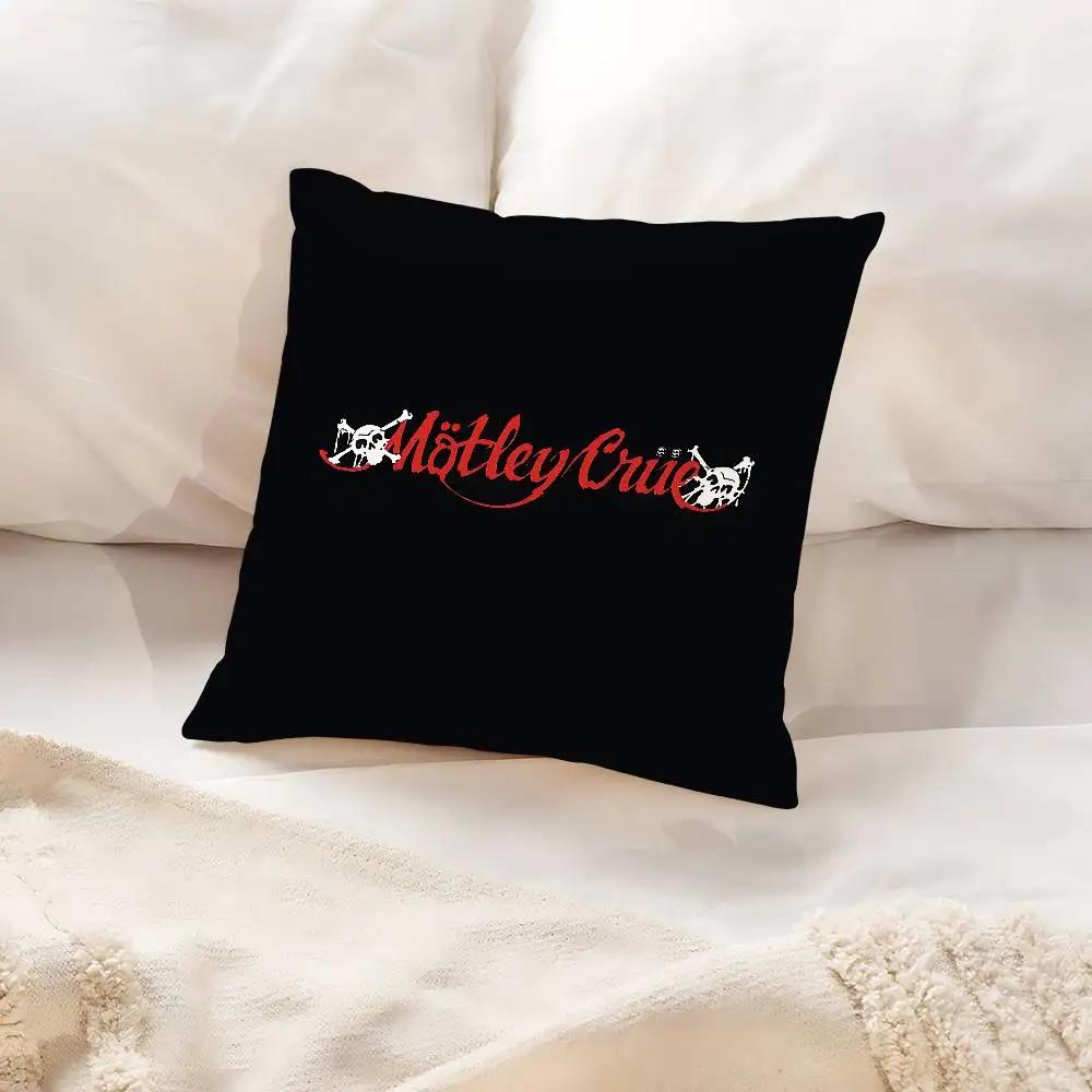 Band Motley-Crues-Retro Pillow Case Cushion Cover Soft Cute Throw Pillow Case For Car Sofa Pillowcase Polyester With Zipper