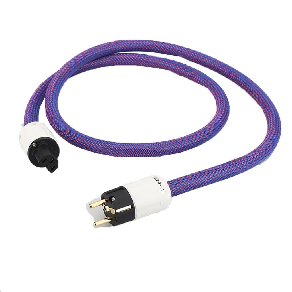 For HiFi Audio AC Audiophile Power Cable With EU Power Plug For tube amp CD HIFI 1M
