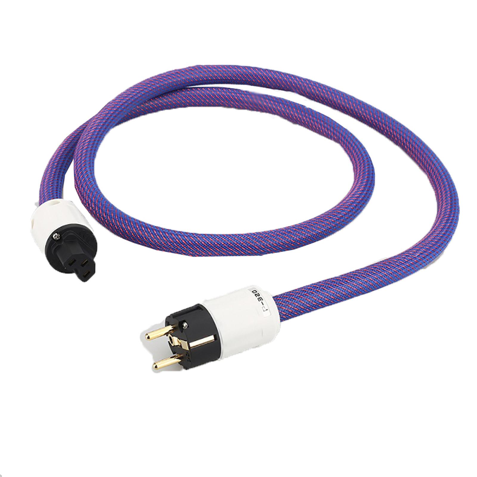 

For HiFi Audio AC Audiophile Power Cable With EU Power Plug For tube amp CD HIFI 1M