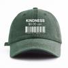 1pc KINDNESS Print Washed Baseball Cap for Adults,Minimalist Retro Style Casual Soft Adjustable Dad Hat, Perfect As Gift