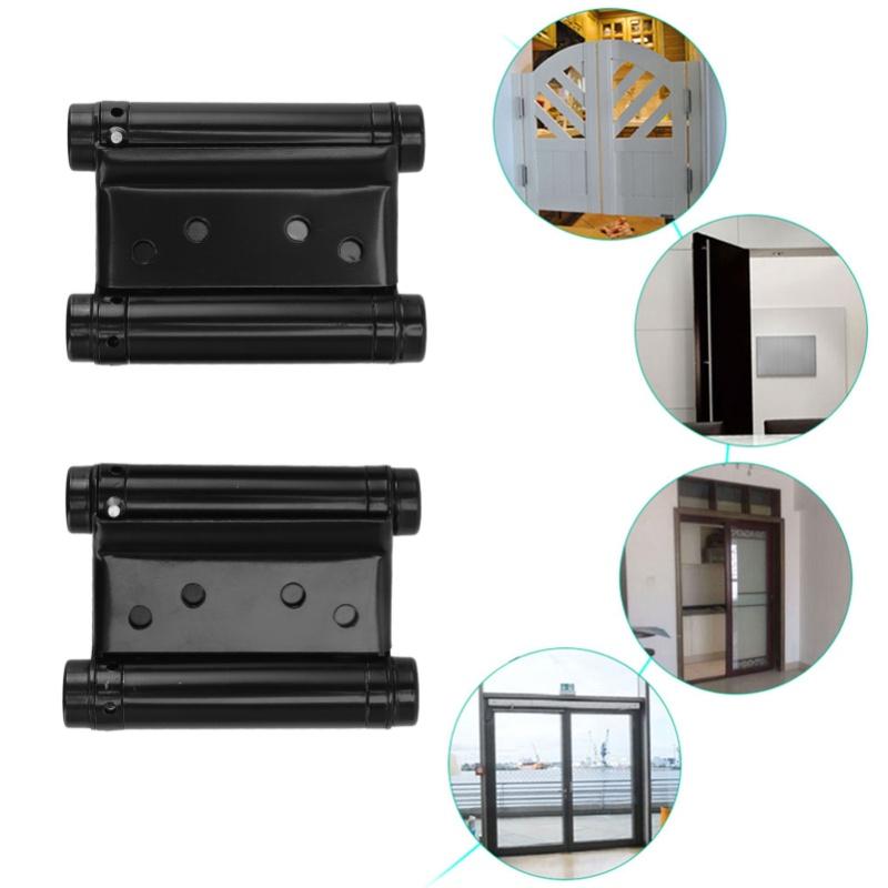 1 Pair Stainless Steel Double Action Spring Hinge Automatic Closing Fence Gate Spring Hinge Black Door Hinge