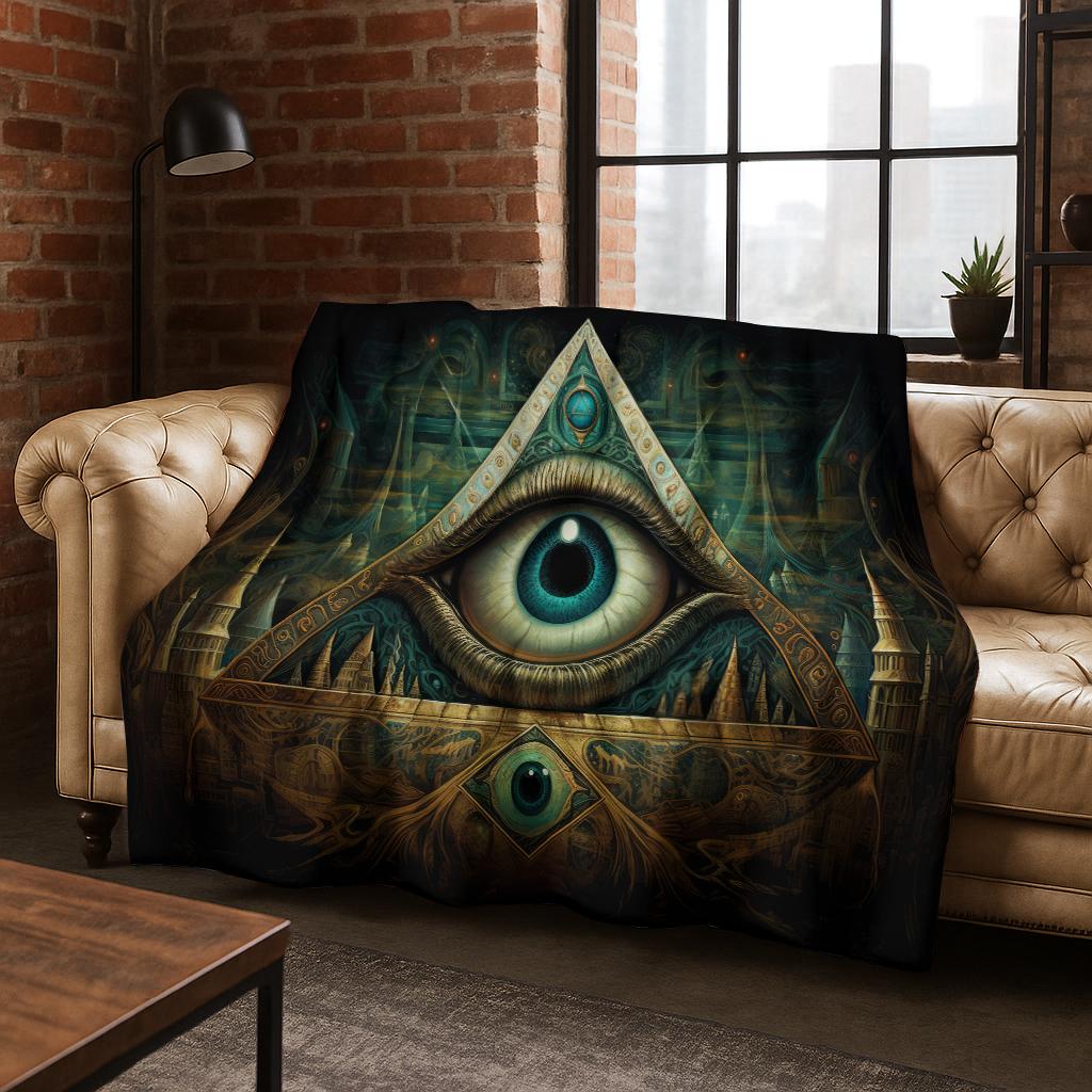 Beauty Eye of Providence Freemasonry Evil Eyes Flannel Blanket,Warm and Cozy Soft Throw Blanket for Home Bedroom Bed Sofa Kids