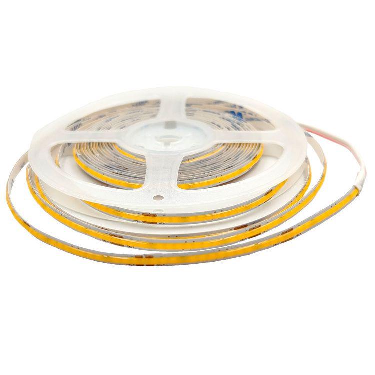COB Self-Adhesive LED Light Strip: Flexible 5V/12V/24V, Low Voltage, Three-Color for Home, Ceiling, Cabinet, and Mall Decor