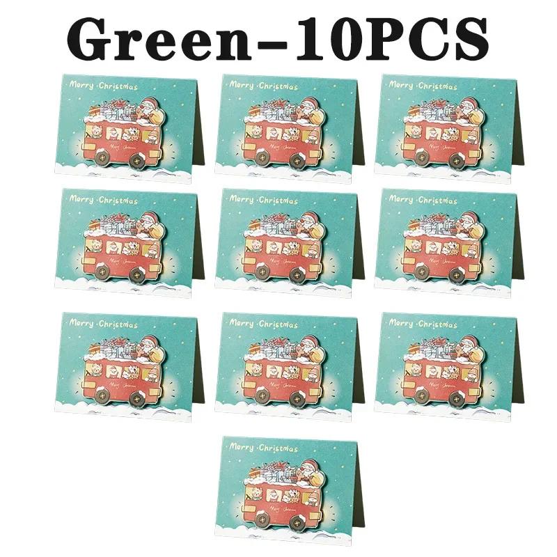 Folding Merry Christmas Santa Cards Best Wishes Greeting Card Xmas Gift for New Year Blessing Thank You Postcard