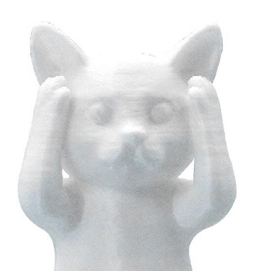 Smart Cat Ornament No See Speak Hear Mini Cat Statue Plastic Animal Sculpture Home Office Desktop Bookshelf Decoration