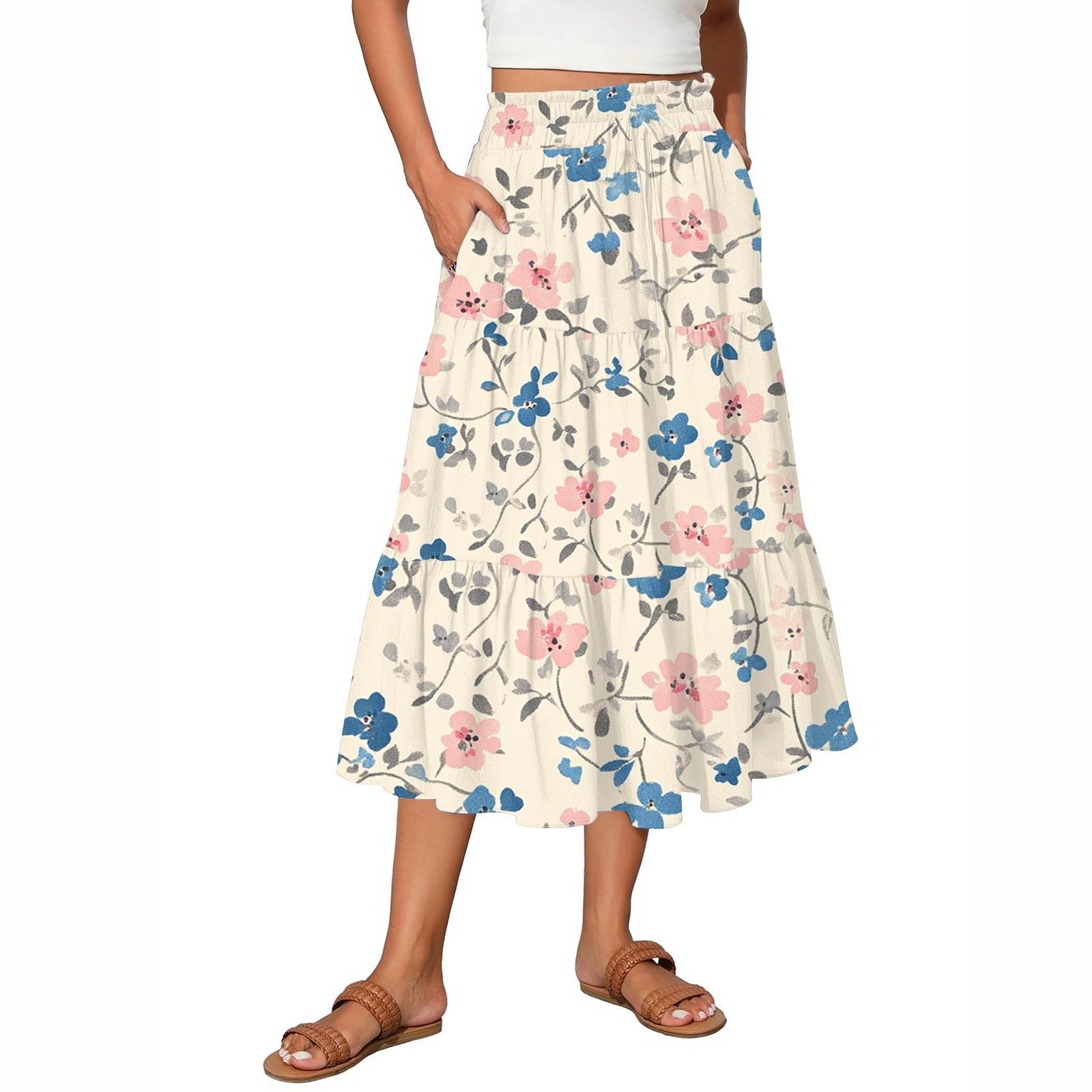 

Женские струящиеся расклешенные юбки-макси с оборками и эластичным поясом, элегантные многослойные длинные юбки в стиле бохо S жёлтый