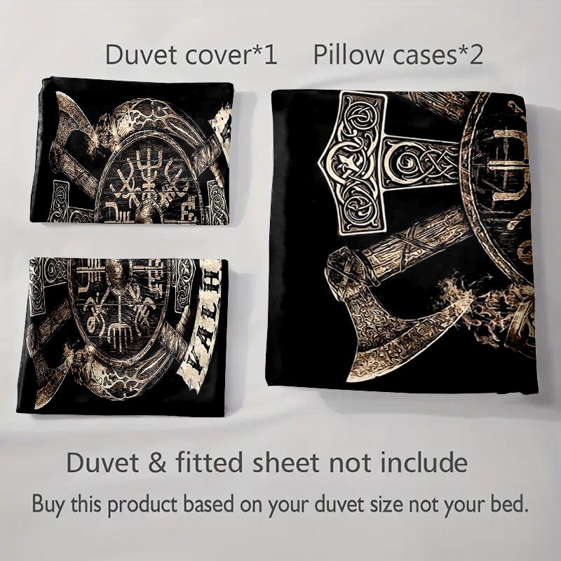 Viking-inspired design. Bedding Duvet cover sets Duvet covers Pillowcases gifts (1 * Duvet Cover 2 * Pillowcases, without duvet insert)