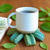 Yousheng Cactus Coaster Set 3D Printed Cactus Coaster with Flowerpot Holder Funny Desktop Coaster for Plant Lovers Gift Home Office Bar Decoration