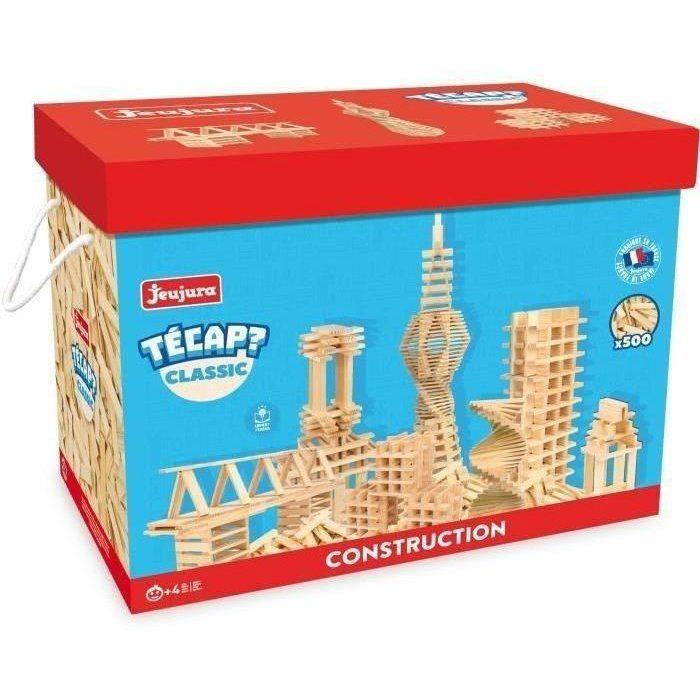 JEUJURA Tecap Classic - 500 planchettes en bois - jeu de construction