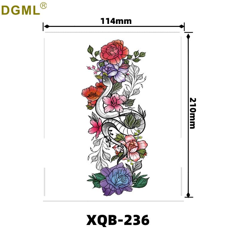 Cartoon Waterproof Full and Half Arm Tattoo Stickers with Creative Color Designs