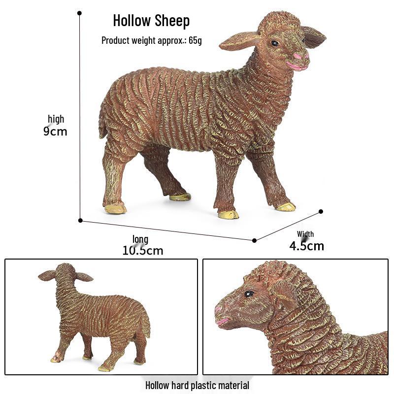 Cross-Border Animal Toy Set: Sheep, Cow, Horse, Donkey, Goat, Poultry Plastic Models