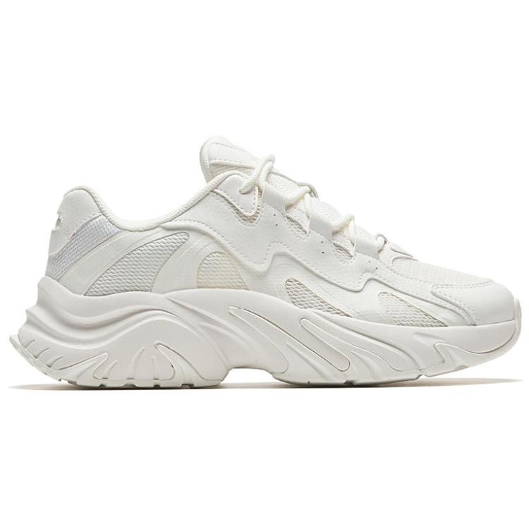 Anta Thick Sole Retro Non-Slip Breathable Low-Top Casual Shoes Women Sneaker White Gray 122338884-1