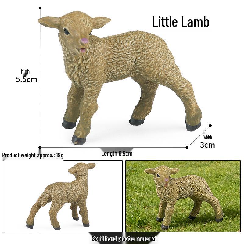 Solid Sheep & Goat Animal Model - Farm Livestock Cognitive Toy Ornament for Kids