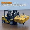 Uzaktan Kumandalı Forklift Oyuncak 1/64 Ölçekli Alaşım Forklift Kamyon Kaldırma Çatal Kancalı Küçük Çocuklar Şarj Edilebilir 2.4GHz RC Simülasyonlu İnşaat Aracı Oyuncak
