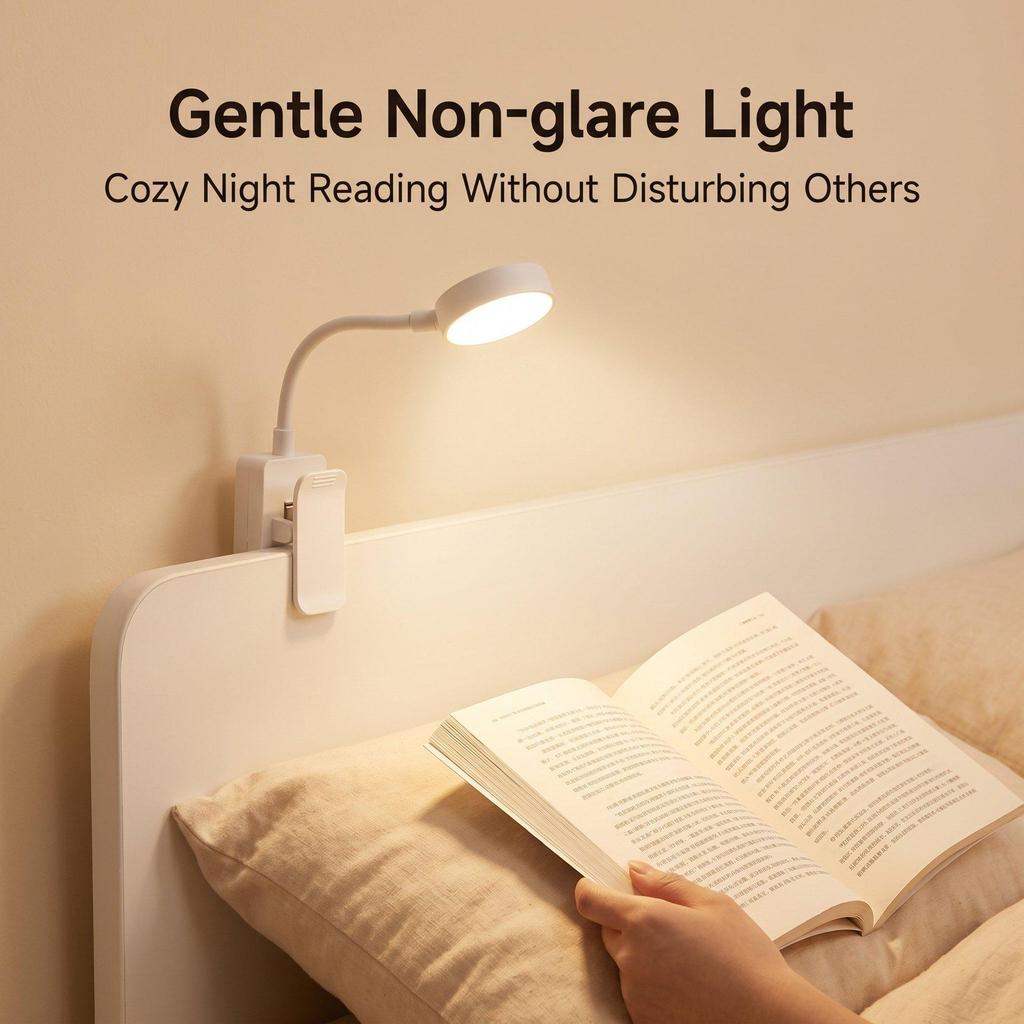 LED Rechargeable Mini Clip Lamp – Portable Eye Protection Book & Desk Light for Student Reading