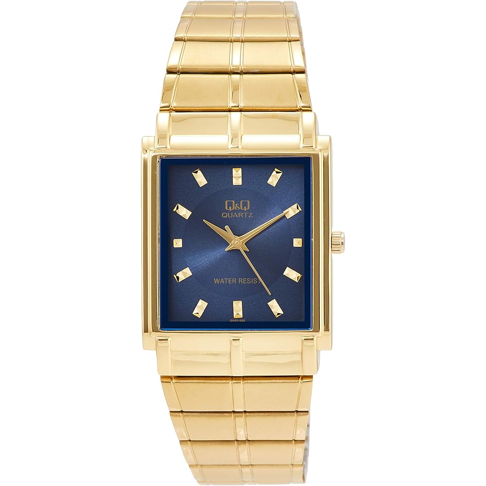 Citizen Q&Q Analog Waterproof Watch Metal Band QA80-002 Men s Blue