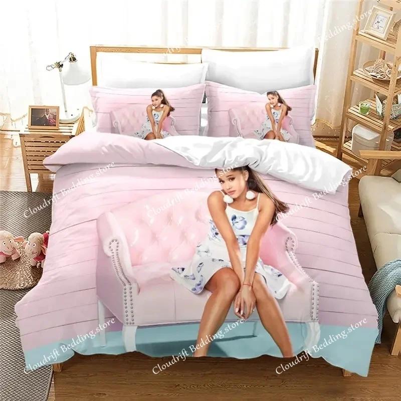 Fashion Sexy Girl Ariana Grande Bedding Set Boys Girls Twin Queen Size Duvet Cover Pillowcase Bed Kids Adult Home Textileextile0