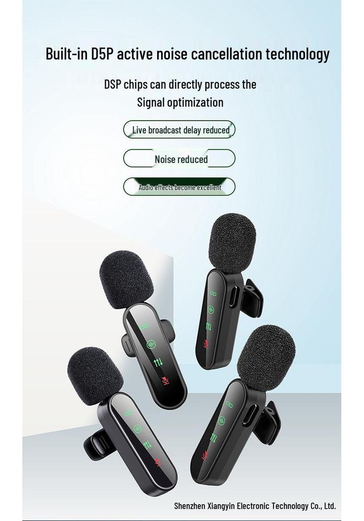 H19 Wireless Lavalier Microphone: One-to-Four Cross-Border, Three-in-One Interface for Live Streaming, Mobile Shooting, Noise Reduction Recording.