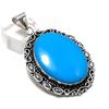 Natural Arizona Turquoise Gemstone 925 Sterling Silver Pendant 2.44" ETC-14187