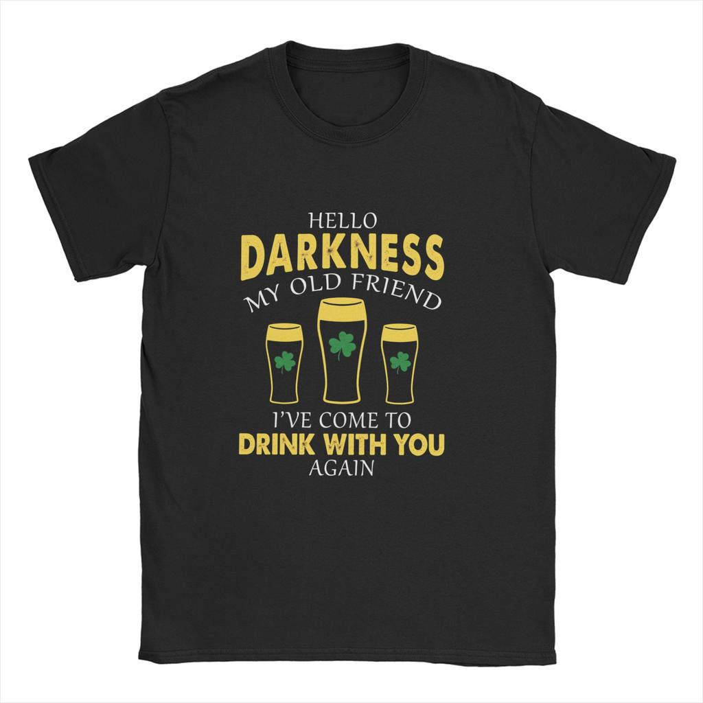 Unisex TShirts Hello Darkness My Old Friend  Novelty  Cotton Tee Shirt Short Sleeve  T Shirt Crew Neck Clothing Plus Size