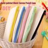 Bojin Canvas DIY Blank Pencil Case for Student Art - Perfect for Hand-Painting for Boys and Girls