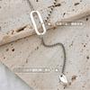 New Popular Geometric Shape O-shaped 925 Sterling Silver Jewelry Old Tassel Polished Oval Clavicle Chain Necklaces TYB388