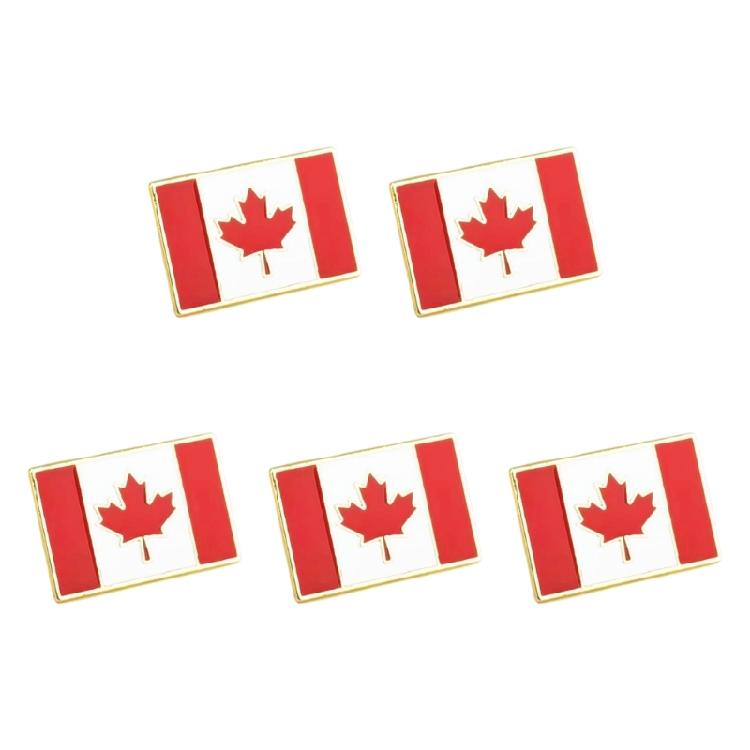 Classical Canadian Flag Brooch Sturdy Alloy Maple Needle Badge Office Wear Decoration For Long Lasting Wear