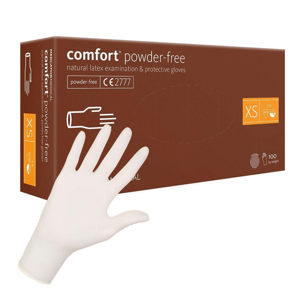 Mercator Latex Comfort Powder-Free Latex Gloves 100 Pcs