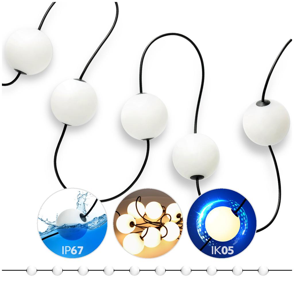 VENEZIA LED Garden Garland 7.7m 10W 10 Bulbs