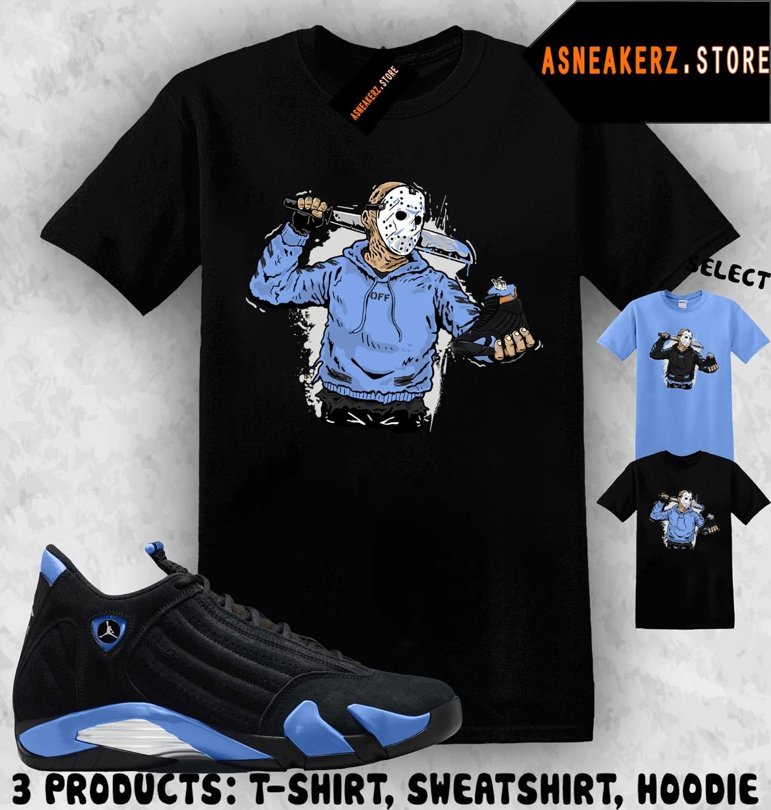 

Shirt Matching AJ 14 Black University Blue 2026 Match Sneaker Sneakerhead Jason 3XL