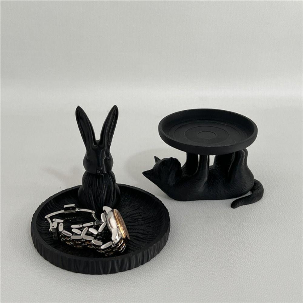 New 3D Printed Cat Jewelry Tray Rabbit Durable Jewelry Storage Tray Mini Key Tray Desktop Organization