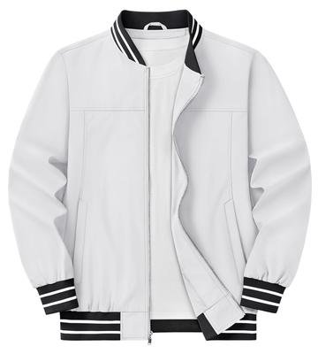 KEFITEVD Weiße Windjacke für den Herbst, Leicht und Perfekt für oder Freizeit, Größe 3XL, Herren, Winter, Wasserabweisend, Baseball, Coach, Tragen,