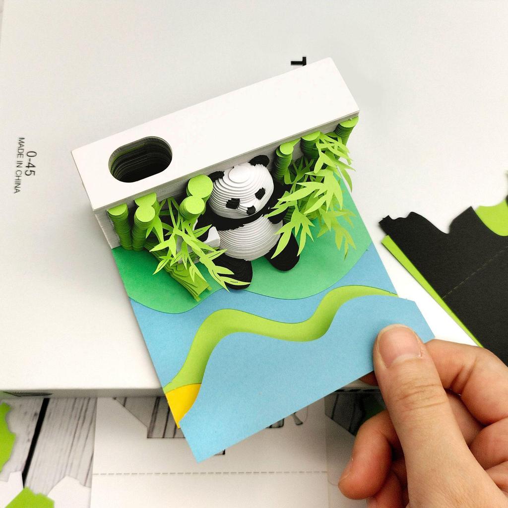 3D Panda Stereo Sticky Notes & Creative Calendar Sculpture Gift