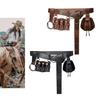 Punk Design Waist Pack 4pcs Set Adjustable Belt Waist Cincher Key Holder Keychain Quiver Brown/Black