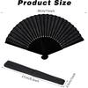 2 Pcs Folding Hand Fan, Black Nylon-Cloth Vintage Retro Fabric Hand Held Fans Chines/Spanish Foldable Fan for Women/Men Wedding Party Favor