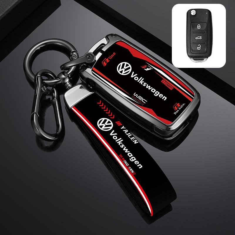 swe3Zinc Alloy Car Remote Key Case Cover Shell For VW Volkswagen Polo Golf Passat Beetle Caddy T5 Up Eos Tiguan Keychain Accessories