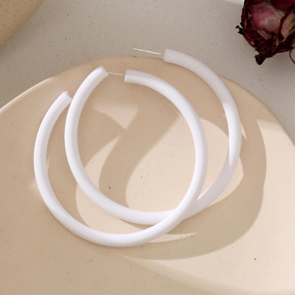 Geometric Round Personality Candy Color C-shaped Hoop Earrings Round Earrings Women Jewelry
