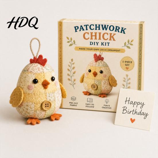 Fabric Craft Kit DIY Patchwork Animal Kit Hand Sewing Set with Pre-Cut