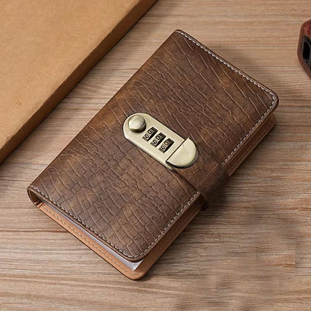 PU Leather Cash Budget Notebook with Password Lock Budget Bill Organizer Wallet Storage