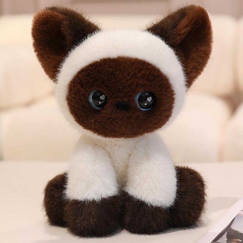 Kawaii Kočičí Plyšáci Roztomilá Kreslená Siamská Kočka Měkká Panenka Krásný Kočičí Polštář na Objímání Dárek k Narozeninám