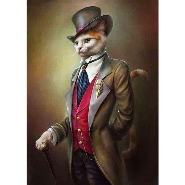 Funny Animal Posters Deer Cat Dog Portrait Poster Paintings and Canvas Painting Nordic Wall Art Pictures Room Living Room Decoration No Frame