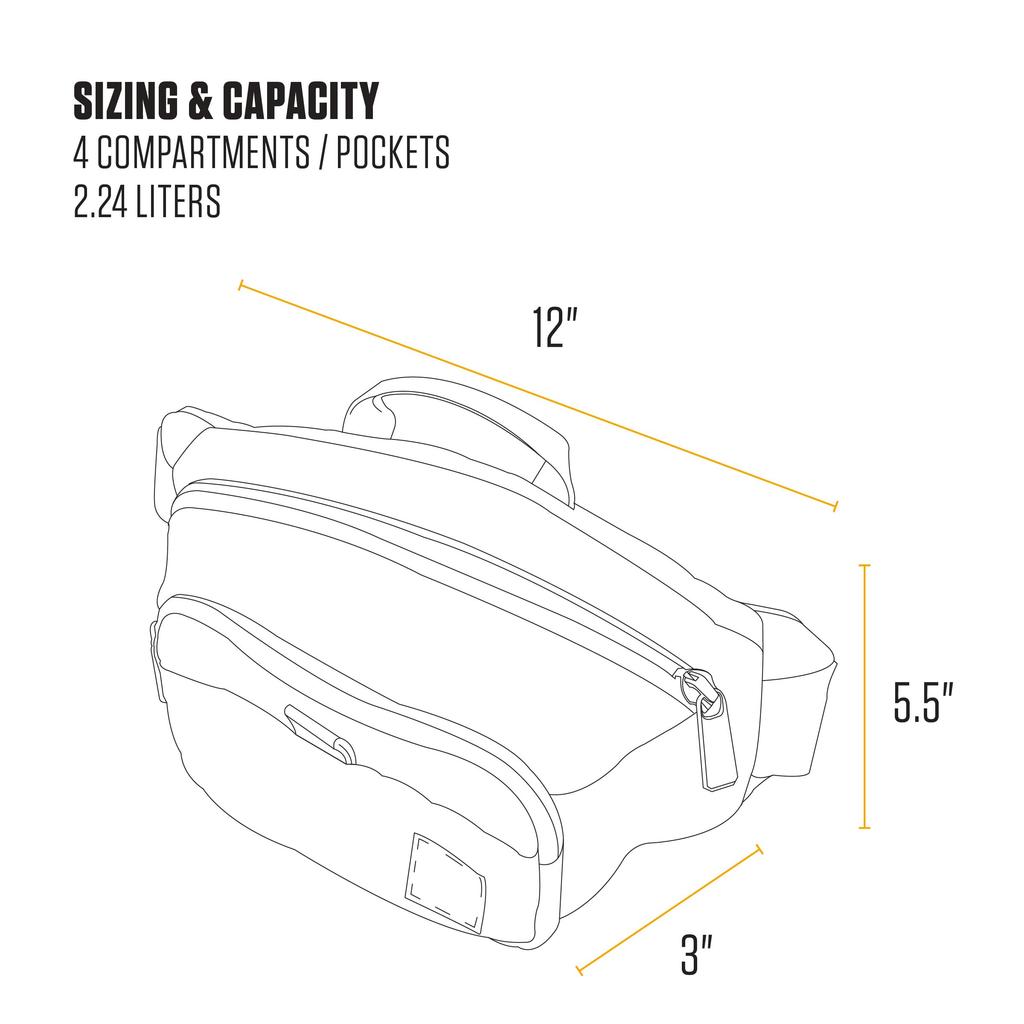 Carhartt Waist Bag, Body Bag, Shoulder Bag, Classic 2.5L Water-Repellent, Lightweight, Travel, Outdoor Bag, CB0554 [B0000554] Brown